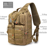 G4Free Tactical Sling Backpack Big Molle EDC Assault Range Bag Pack Military Style for Concealed Carry(Tan)
