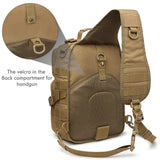 G4Free Tactical Sling Backpack Big Molle EDC Assault Range Bag Pack Military Style for Concealed Carry(Tan)