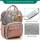 GAIVP Diaper Bag Backpack, Diaper Bags for Baby Girls Boys, Baby Bags for Moms Dads, Nappy Changing Bag with Insulated Pockets,Multi - functional Waterproof Backpack with Stroller straps - Pink