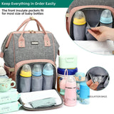 GAIVP Diaper Bag Backpack, Diaper Bags for Baby Girls Boys, Baby Bags for Moms Dads, Nappy Changing Bag with Insulated Pockets,Multi - functional Waterproof Backpack with Stroller straps - Pink