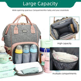 GAIVP Diaper Bag Backpack, Diaper Bags for Baby Girls Boys, Baby Bags for Moms Dads, Nappy Changing Bag with Insulated Pockets,Multi - functional Waterproof Backpack with Stroller straps - Pink