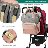 GAIVP Diaper Bag Backpack, Diaper Bags for Baby Girls Boys, Baby Bags for Moms Dads, Nappy Changing Bag with Insulated Pockets,Multi - functional Waterproof Backpack with Stroller straps - Pink