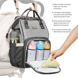 GAIVP Diaper Bag Backpack for Women, Baby Bags for Girls,Diaper Bag with Changing Pad, and Insulated Pockets (Dark Grey +Light Grey)