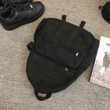 GAMLFL Black Canvas Backpack for Women & Men Retro Aesthetic Rucksack Basic Backpack for High School/College Students Travel Laptop Bag
