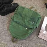 GAMLFL Green Canvas Backpack for Women Retro Aesthetic Rucksack Basic Backpack for High School/College Students Travel Laptop Bag