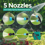 Garden Sprayer 2 Gallon,Battery Powered Sprayer with 5 Mist Nozzles,Telescopic Rod Electric Backpack Sprayers in Lawn & Garden