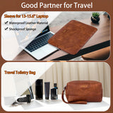 Garment Bag for Travel, Convertible Carry on Garment Duffel Bag for Men 3Pcs, Faux Leather Waterproof Large Weekender Bag for Men 2 in 1 Hanging Suitcase Suit Dress Business Travel Bag