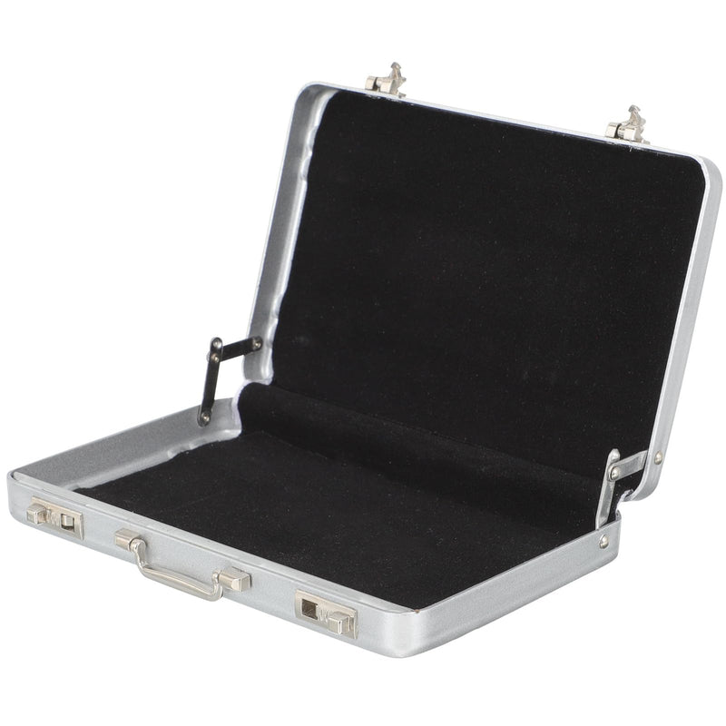 Garneck Business Card Holder Case: Portable Mini Briefcase Aluminum Credit ID Storage Box Organizer for Men Women Compact Suitcase Case Costume Props for Office Meeting Supplies and Visiting Cards