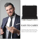 Garneck Business Card Holder Case: Portable Mini Briefcase Aluminum Credit ID Storage Box Organizer for Men Women Compact Suitcase Case Costume Props for Office Meeting Supplies and Visiting Cards