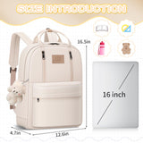GAXOS Cute Backpack for School Aesthetic Backpack Purse for Women Girls White Book Bag Korea Style Bookbag