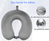 GDEOUP Travel Pillow 100% Pure Comfortable U Shape Memory Foam Pillows Neck and Head Support Portable Travel Neck Pillow Suitable for Planes Airplane for Traveling,Train,Self - Drivingng Car,(Grey)