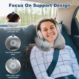 GDEOUP Travel Pillow 100% Pure Comfortable U Shape Memory Foam Pillows Neck and Head Support Portable Travel Neck Pillow Suitable for Planes Airplane for Traveling,Train,Self - Drivingng Car,(Grey)
