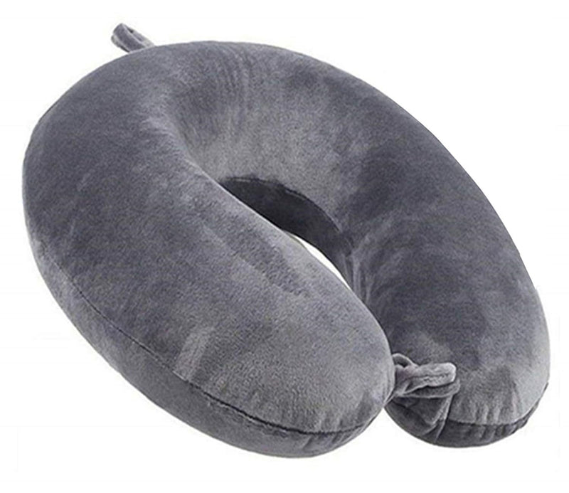 GDEOUP Travel Pillow 100% Pure Comfortable U Shape Memory Foam Pillows Neck and Head Support Portable Travel Neck Pillow Suitable for Planes Airplane for Traveling,Train,Self - Drivingng Car,(Grey)