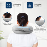 GDEOUP Travel Pillow 100% Pure Comfortable U Shape Memory Foam Pillows Neck and Head Support Portable Travel Neck Pillow Suitable for Planes Airplane for Traveling,Train,Self - Drivingng Car,(Grey)