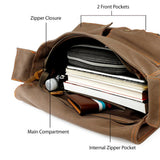GEARONIC GEARONIC Men and Women Canvas Leather Messenger Bag for 14'' 15'' 17'' Laptop Satchel Vintage Shoulder Rugged Military Crossbody Large Briefcase (14 inch, Gray)