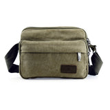 GEARONIC TM Men Vintage Crossbody Canvas Messenger Shoulder Bag Hiking Military Travel Satchel - Army Green