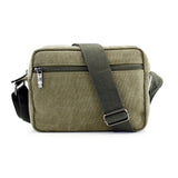 GEARONIC TM Men Vintage Crossbody Canvas Messenger Shoulder Bag Hiking Military Travel Satchel - Army Green