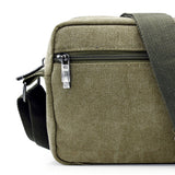 GEARONIC TM Men Vintage Crossbody Canvas Messenger Shoulder Bag Hiking Military Travel Satchel - Army Green