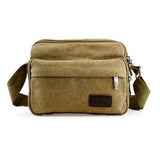 GEARONIC TM Men Vintage Crossbody Canvas Messenger Shoulder Bag Hiking Military Travel Satchel - Khaki