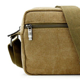 GEARONIC TM Men Vintage Crossbody Canvas Messenger Shoulder Bag Hiking Military Travel Satchel - Khaki