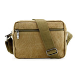 GEARONIC TM Men Vintage Crossbody Canvas Messenger Shoulder Bag Hiking Military Travel Satchel - Khaki