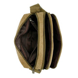 GEARONIC TM Men Vintage Crossbody Canvas Messenger Shoulder Bag Hiking Military Travel Satchel - Khaki