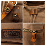 GEARONIC Vintage Canvas Backpack, Casual Daypack Backpacks for Men Women, 15inch Laptop Bag Travel Hiking Camping Rucksack - Brown