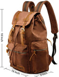 GEARONIC Vintage Canvas Backpack, Casual Daypack Backpacks for Men Women, 15inch Laptop Bag Travel Hiking Camping Rucksack - Coffee