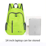 Geboldil Men's and women's leisure waterproof travel backpack green