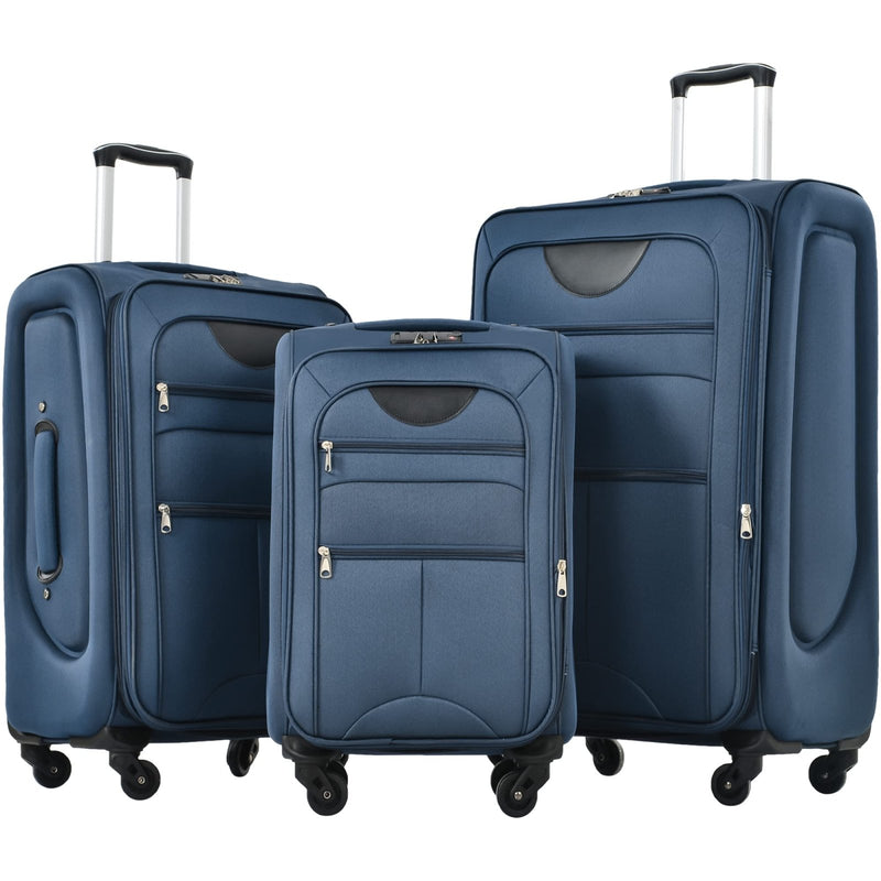 Gecheer Softside Expandable 3 - Piece Luggage Set – 22”, 26”, 30” Lightweight Spinner Suitcases with TSA Lock, 360° Wheels, and External Zippered Pockets YHSZJ - PP283608AAM
