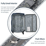 Gecheer Softside Expandable 3 - Piece Luggage Set – 22”, 26”, 30” Lightweight Spinner Suitcases with TSA Lock, 360° Wheels, and External Zippered Pockets YHSZJ - PP283608AAM