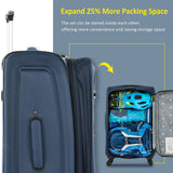 Gecheer Softside Expandable 3 - Piece Luggage Set – 22”, 26”, 30” Lightweight Spinner Suitcases with TSA Lock, 360° Wheels, and External Zippered Pockets YHSZJ - PP283608AAM