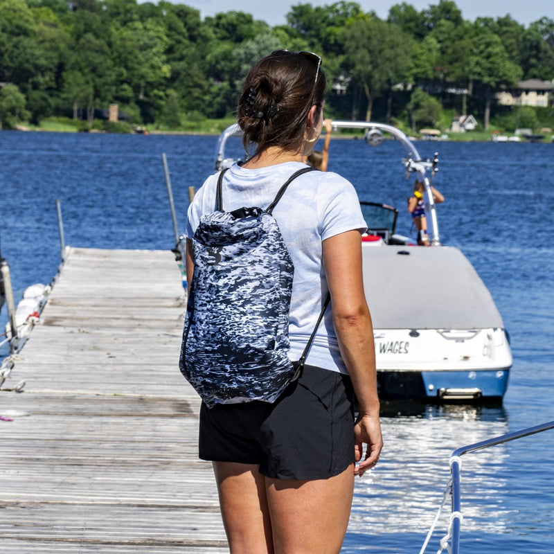 geckobrands Embark 10L Drawstring Backpack – Waterproof, Lightweight Dry Bag for Beach, Hiking, and Light Water Activities