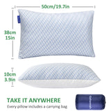 Gehannah Travel Pillow - Large 1 Pack Compressible Camping Pillow for Sleeping - Shredded Memory Foam with 1 Storage Bags - Supportive for Adults, Kids, Outdoor, Backpacking, Hiking Gear