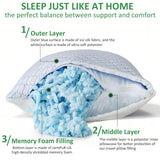 Gehannah Travel Pillow - Large 1 Pack Compressible Camping Pillow for Sleeping - Shredded Memory Foam with 1 Storage Bags - Supportive for Adults, Kids, Outdoor, Backpacking, Hiking Gear