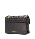 Geiger Women’s Mini Kensington Union Jack Quilted Leather Crossbody, Black