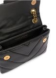 Geiger Women’s Mini Kensington Union Jack Quilted Leather Crossbody, Black