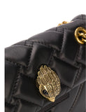 Geiger Women’s Mini Kensington Union Jack Quilted Leather Crossbody, Black