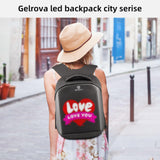 Gelrova LED Backpack with App Control Screen, [Battery not included] 17 Inch Bookbag DIY Pixel Animation Programming Laptop Backpack, Unique Gift for Men or Women