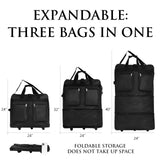 Generic 40"" Navy Blue Large Expandable Rolling 6 Wheeled Duffel Bag Spinner Suitcase Luggage (Black), BLK1PK40