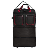 Generic (Pack of 2) 36"" Duffle Bag Expandable Rolling Lightweight Wheeled Spinner Suitcase Luggage for Travel and Storage, Black with Red Trim, Wheelbag36