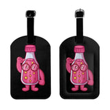 Genius Bottled Juice Luggage Tags for Suitcases PU Leahter Luggage Tag with Privacy Cover ID Tags Men Women Cute Travel Bag Luggage Accessories