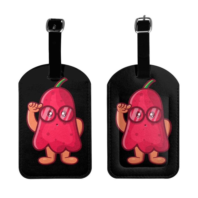 Genius Cashews Luggage Tags for Suitcases PU Leahter Luggage Tag with Privacy Cover ID Tags Men Women Cute Travel Bag Luggage Accessories