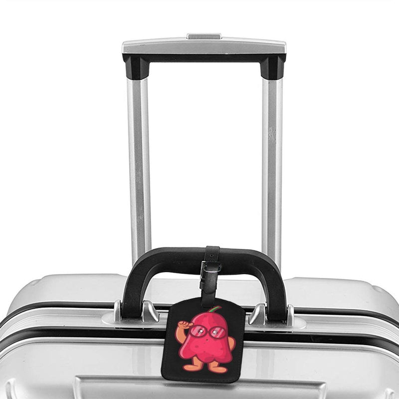 Genius Cashews Luggage Tags for Suitcases PU Leahter Luggage Tag with Privacy Cover ID Tags Men Women Cute Travel Bag Luggage Accessories