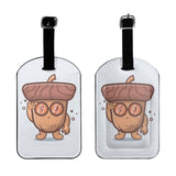 Genius of Acorn Luggage Tags for Suitcases PU Leahter Luggage Tag with Privacy Cover ID Tags Men Women Cute Travel Bag Luggage Accessories