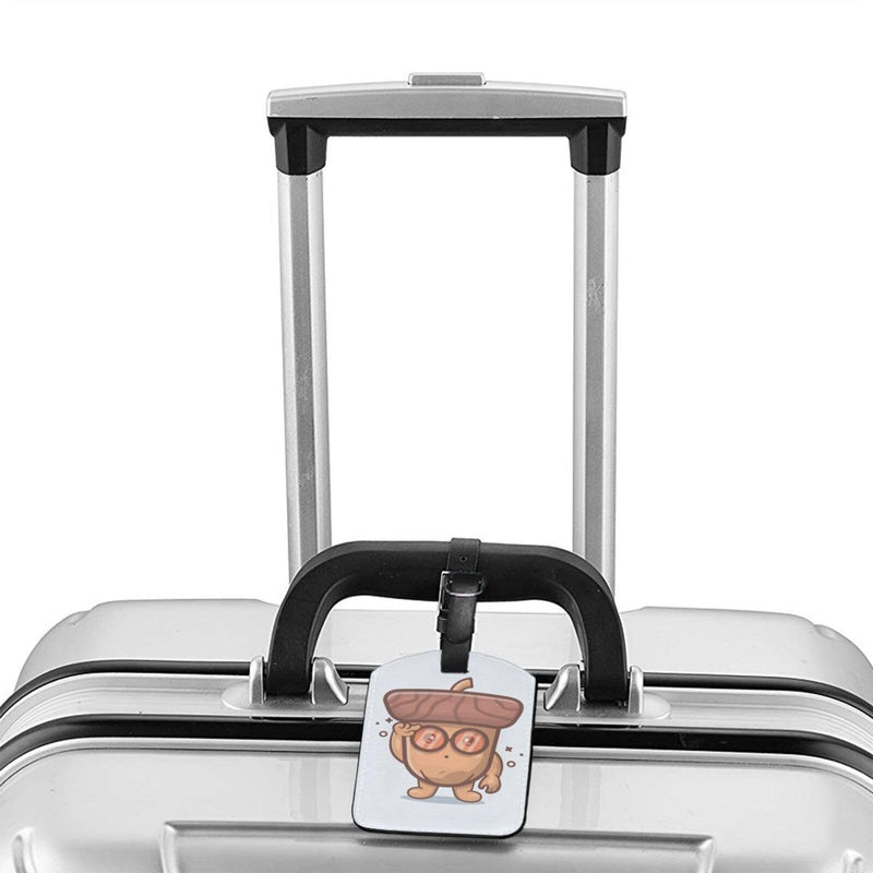 Genius of Acorn Luggage Tags for Suitcases PU Leahter Luggage Tag with Privacy Cover ID Tags Men Women Cute Travel Bag Luggage Accessories