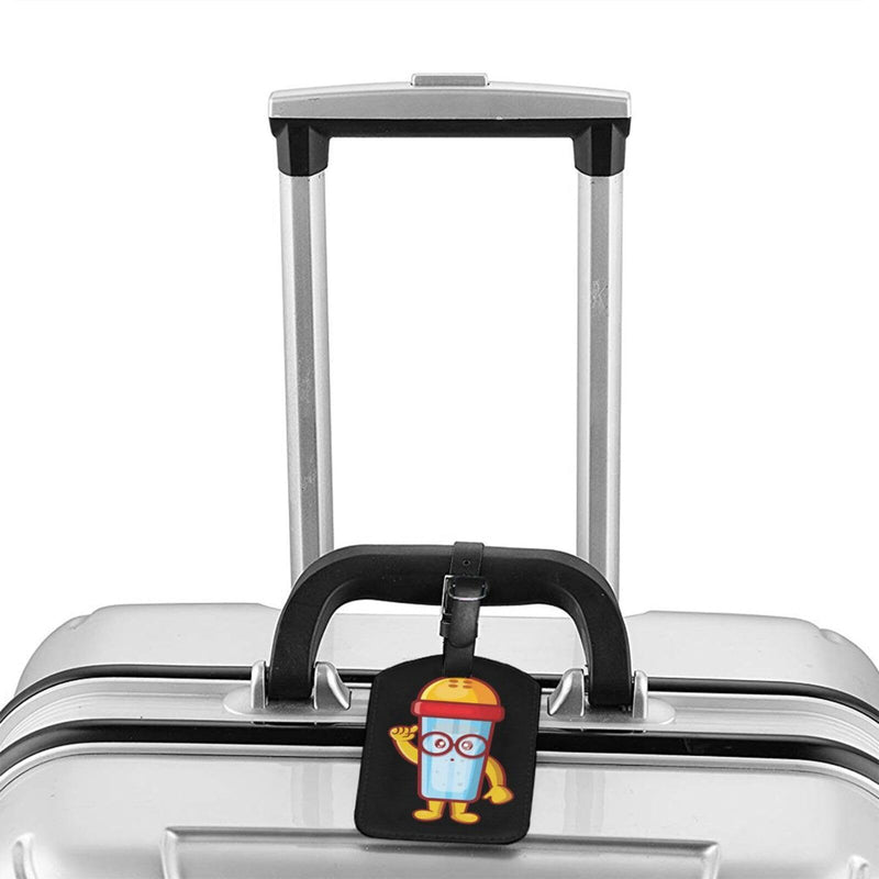 Genius of the Salt Shaker Luggage Tags for Suitcases PU Leahter Luggage Tag with Privacy Cover ID Tags Men Women Cute Travel Bag Luggage Accessories