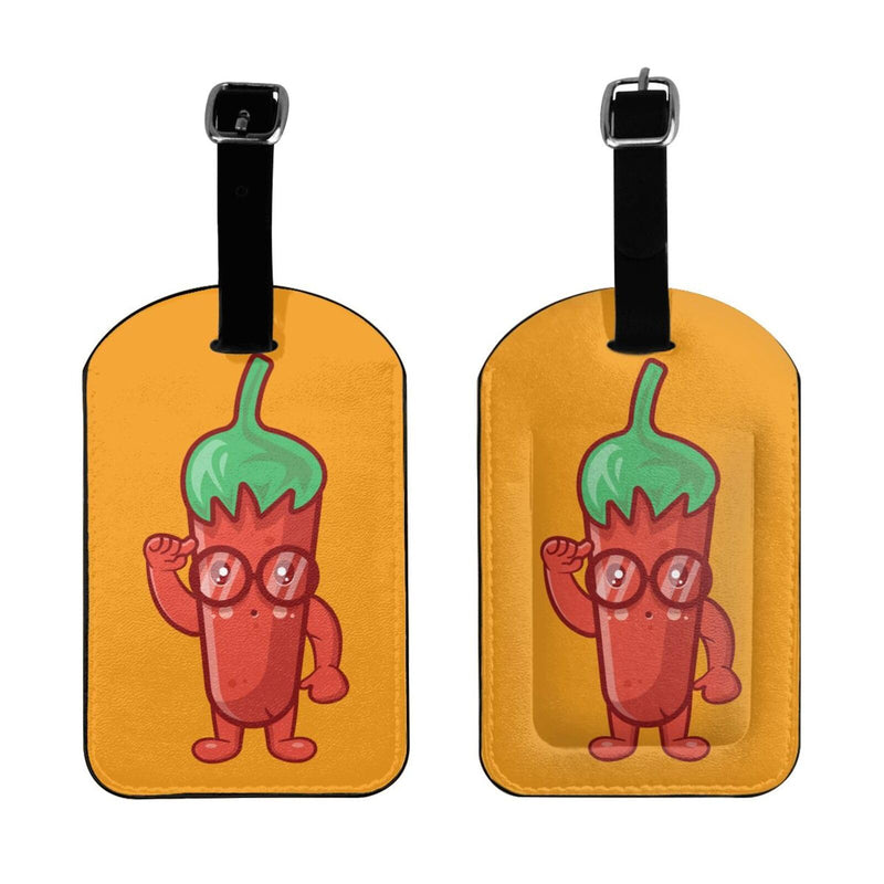 Genius Pepper Man Luggage Tags for Suitcases PU Leahter Luggage Tag with Privacy Protection Bag Tags Cute Women Men Travel Bag Luggage Accessories