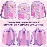 Get Trend Peppa Pig Mini Backpack Kids Toddlers 12x9” Rucksack Kindergarten Bag Preschool Sports Travel Backpacks 3+ Gifts for Kids (Pink Peppa Pig)