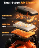 Getell 80cc Gas Backpack Leaf Blower, 900CFM 206MPH 2 - Stroke Engine, Heavy - Duty Leaf & Snow Blower for Lawn, Garden & Commercial Use (Orange)